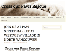 Tablet Screenshot of crossourpawsrescue.com